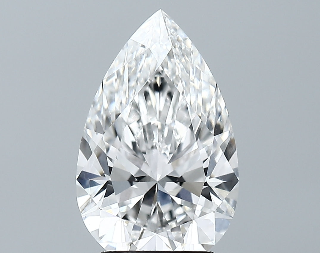 Lab-Grown 3.05 Carat Pear Shape Diamond color E Clarity VVS2 With GIA Certificate, precious stones, engagement diamonds