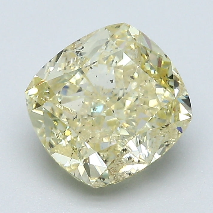 2.00 Carat Cushion Brilliant Natural Mined Diamond Fancy  Yellow Color I1 Clarity With GIA Certificate, natural diamonds, precious stones, engagement diamonds