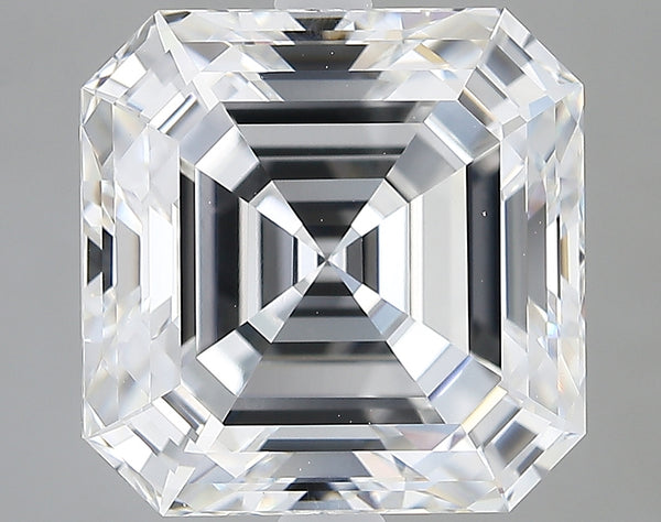 Lab-Grown 5.61 Carat Asscher Cut Diamond color E Clarity VVS2, precious stones, engagement diamonds