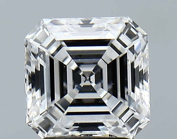 Lab-Grown 2.29 Carat Asscher Cut Diamond color E Clarity VVS2, precious stones, engagement diamonds