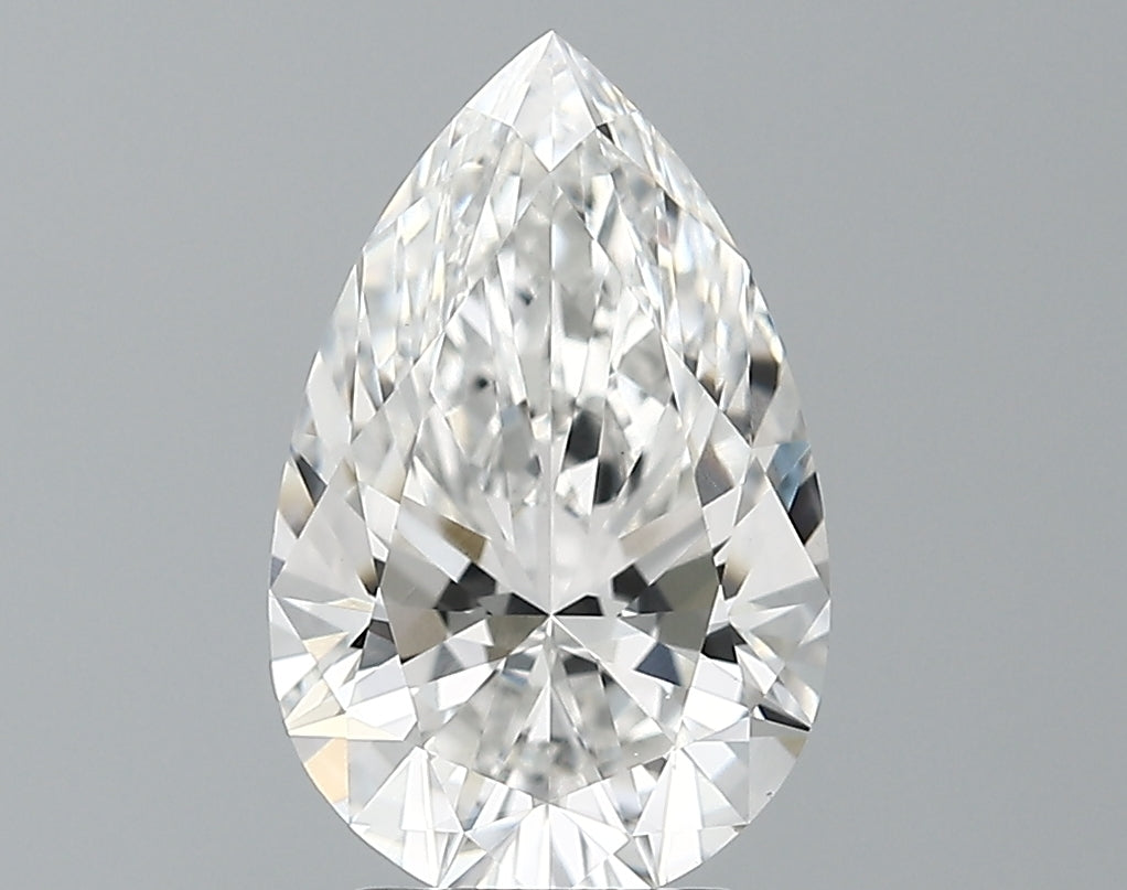 Lab-Grown 2.58 Carat Pear Shape Diamond color F Clarity VVS2 With GIA Certificate, precious stones, engagement diamonds