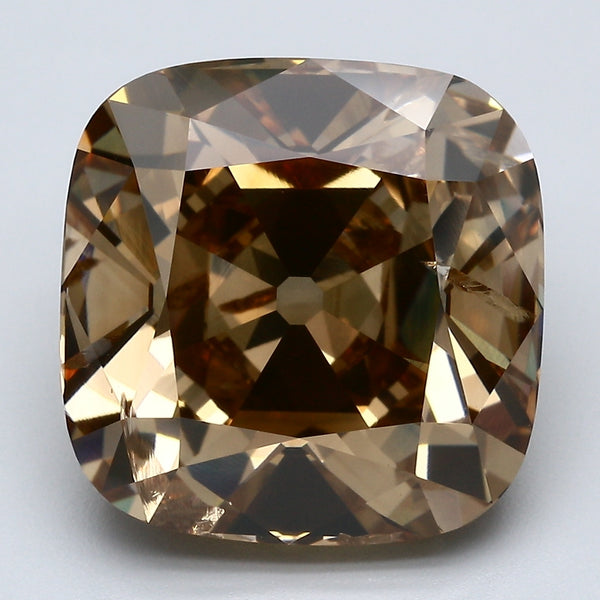 13.03 Carat Cushion Modified Brilliant Cut Diamond color Fancy Deep Yellow Brown Clarity N, natural diamonds, precious stones, engagement diamonds