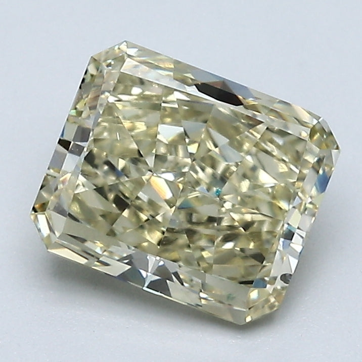1.64 Carat Radiant Cut Natural Mined Diamond Fancy Light Brownish Greenish Yellow Color VS2 Clarity With GIA Certificate, natural diamonds, precious stones, engagement diamonds