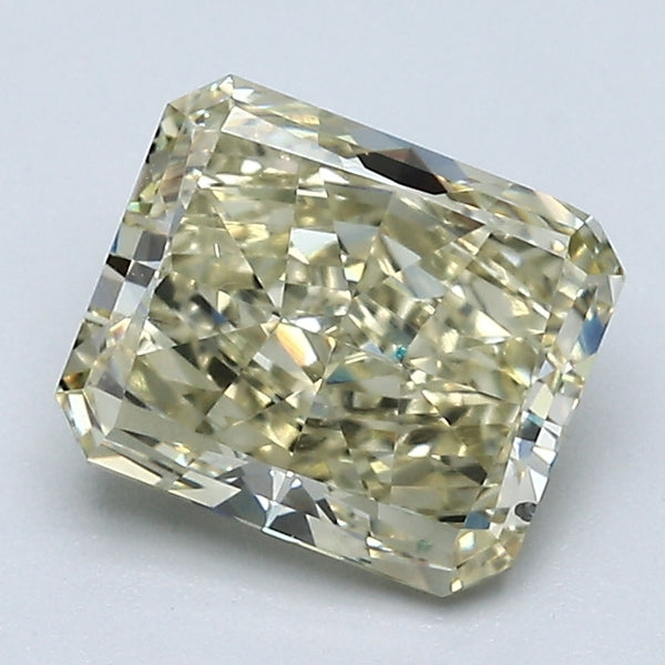 1.64 Carat Radiant Cut Natural Mined Diamond Fancy Light Brownish Greenish Yellow Color VS2 Clarity With GIA Certificate, natural diamonds, precious stones, engagement diamonds