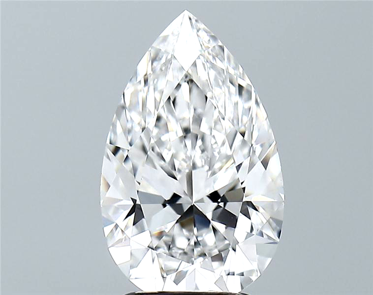 Lab-Grown 2.73 Carat Pear Shape Diamond color E Clarity VVS2 With GIA Certificate, precious stones, engagement diamonds
