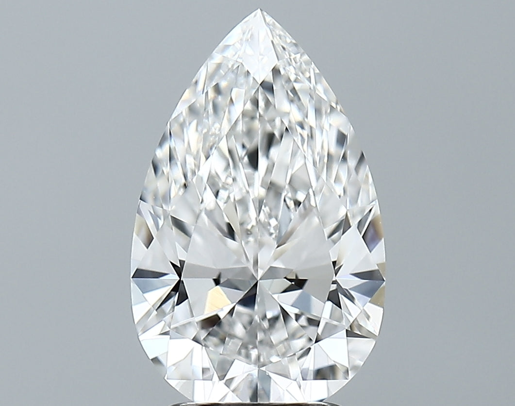 Lab-Grown 2.76 Carat Pear Shape Diamond color E Clarity VVS2 With GIA Certificate, precious stones, engagement diamonds