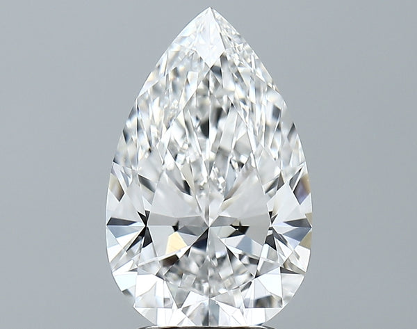 Lab-Grown 2.76 Carat Pear Shape Diamond color E Clarity VVS2 With GIA Certificate, precious stones, engagement diamonds