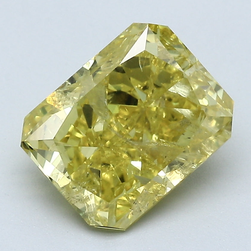 Loose 2.52 Carat Radiant Cut Diamond FANCY VIVID YELLOW-N with GIA Certificate, natural diamonds, precious stones, engagement diamonds
