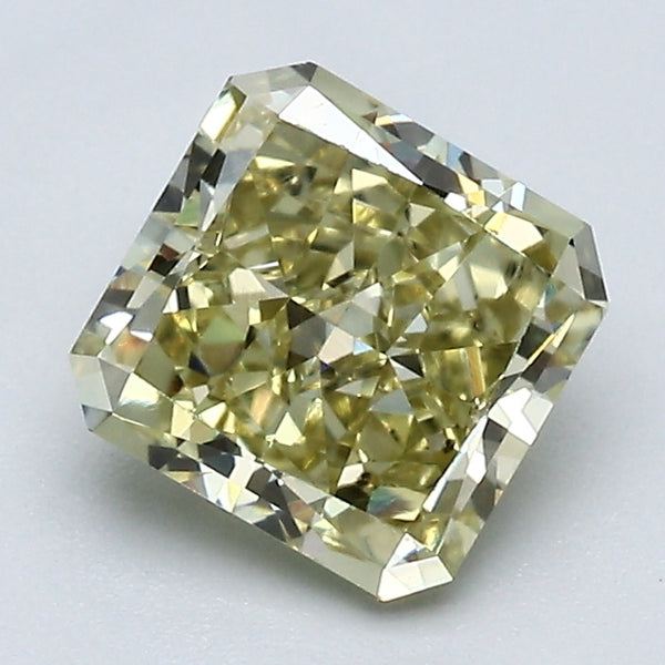 1.56 Carat Radiant Cut Natural Mined Diamond Fancy Light Brownish Greenish Yellow Color VS1 Clarity With GIA Certificate, natural diamonds, precious stones, engagement diamonds