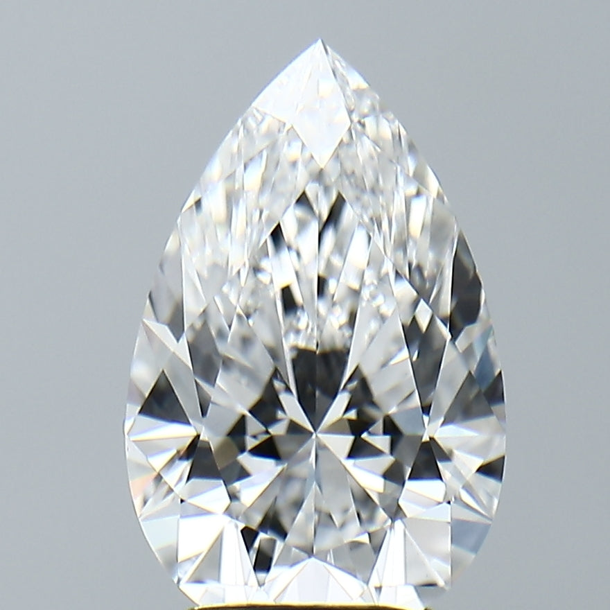 Lab-Grown 3.19 Carat Pear Shape Diamond color E Clarity VVS2, precious stones, engagement diamonds