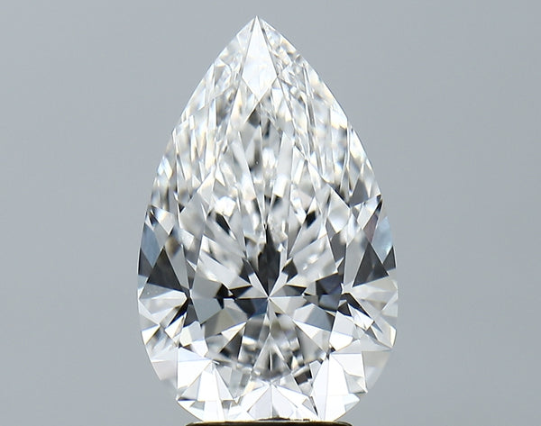 Lab-Grown 3.89 Carat Pear Shape Diamond color E Clarity VVS2 With GIA Certificate, precious stones, engagement diamonds