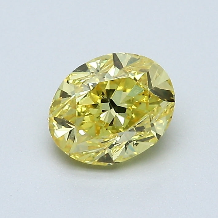 0.85 Carat Oval Shape Natural Mined Diamond Fancy Vivid  Yellow Color VS2 Clarity With GIA Certificate, natural diamonds, precious stones, engagement diamonds