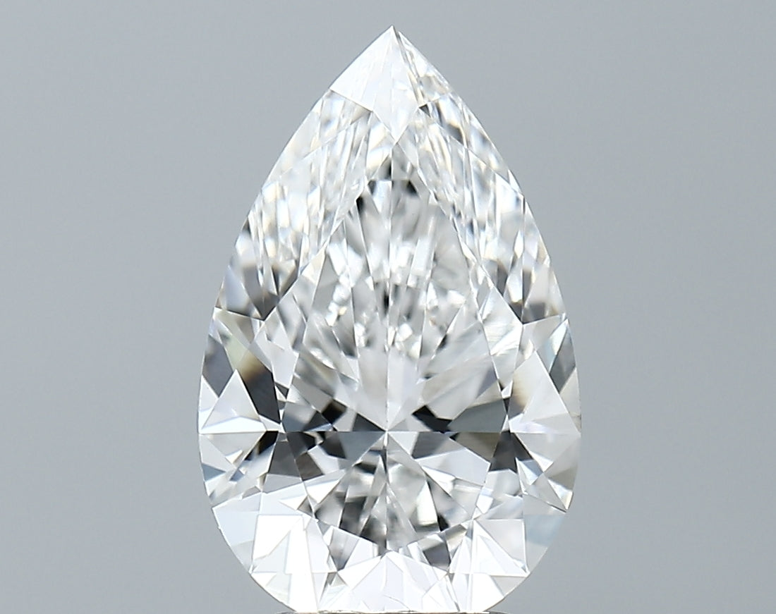 Lab-Grown 3.07 Carat Pear Shape Diamond color D Clarity VVS2, precious stones, engagement diamonds