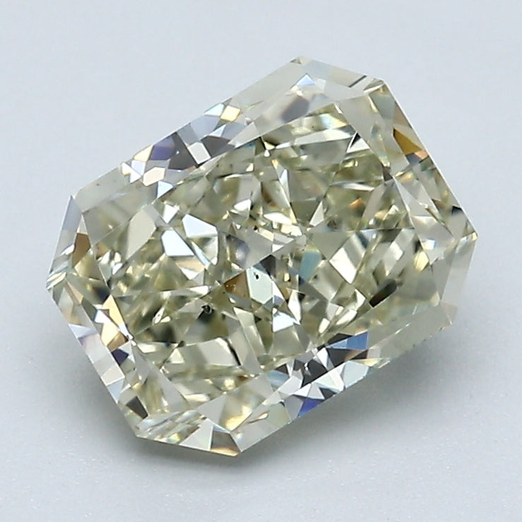 1.90 Carat Radiant Cut Diamond color Fancy Light Brownish Greenish Yellow Clarity SI1, natural diamonds, precious stones, engagement diamonds