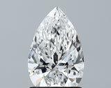 Lab-Grown 1.25 Carat Pear Shape Diamond color E Clarity VVS2 With GIA Certificate, precious stones, engagement diamonds