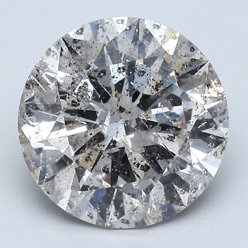 3.52 Carat Round Brilliant Diamond color K Clarity I3, natural diamonds, precious stones, engagement diamonds
