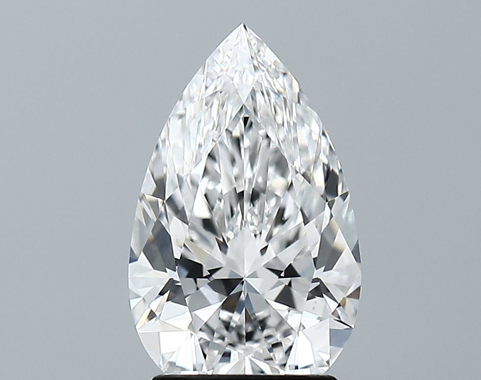Lab-Grown 2.12 Carat Pear Shape Diamond color E Clarity VVS2 With GIA Certificate, precious stones, engagement diamonds