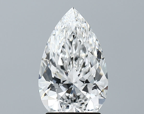Lab-Grown 2.12 Carat Pear Shape Diamond color E Clarity VVS2 With GIA Certificate, precious stones, engagement diamonds