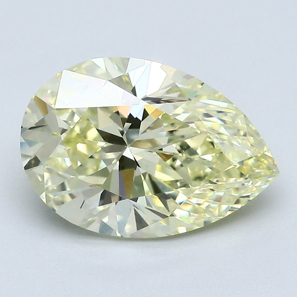 3.42 Carat Pear Shape Natural Mined Diamond Fancy Light  Yellow Color VVS2 Clarity With GIA Certificate, natural diamonds, precious stones, engagement diamonds