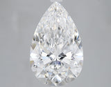 Lab-Grown 3.12 Carat Pear Shape Diamond color E Clarity VVS2 With GIA Certificate, precious stones, engagement diamonds