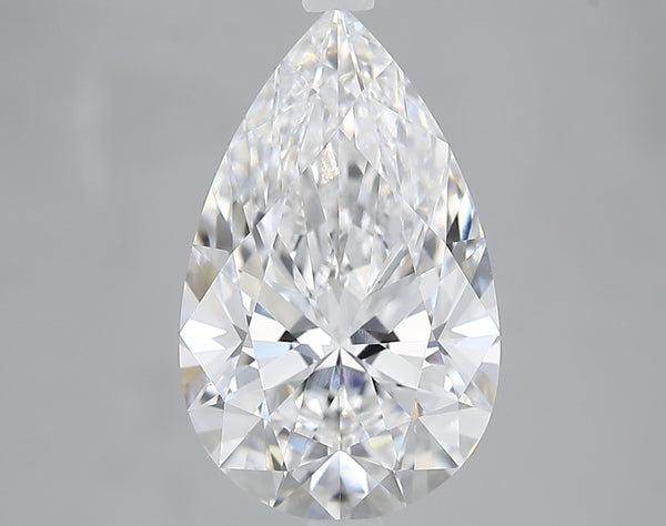 Lab-Grown 3.12 Carat Pear Shape Diamond color E Clarity VVS2 With GIA Certificate, precious stones, engagement diamonds