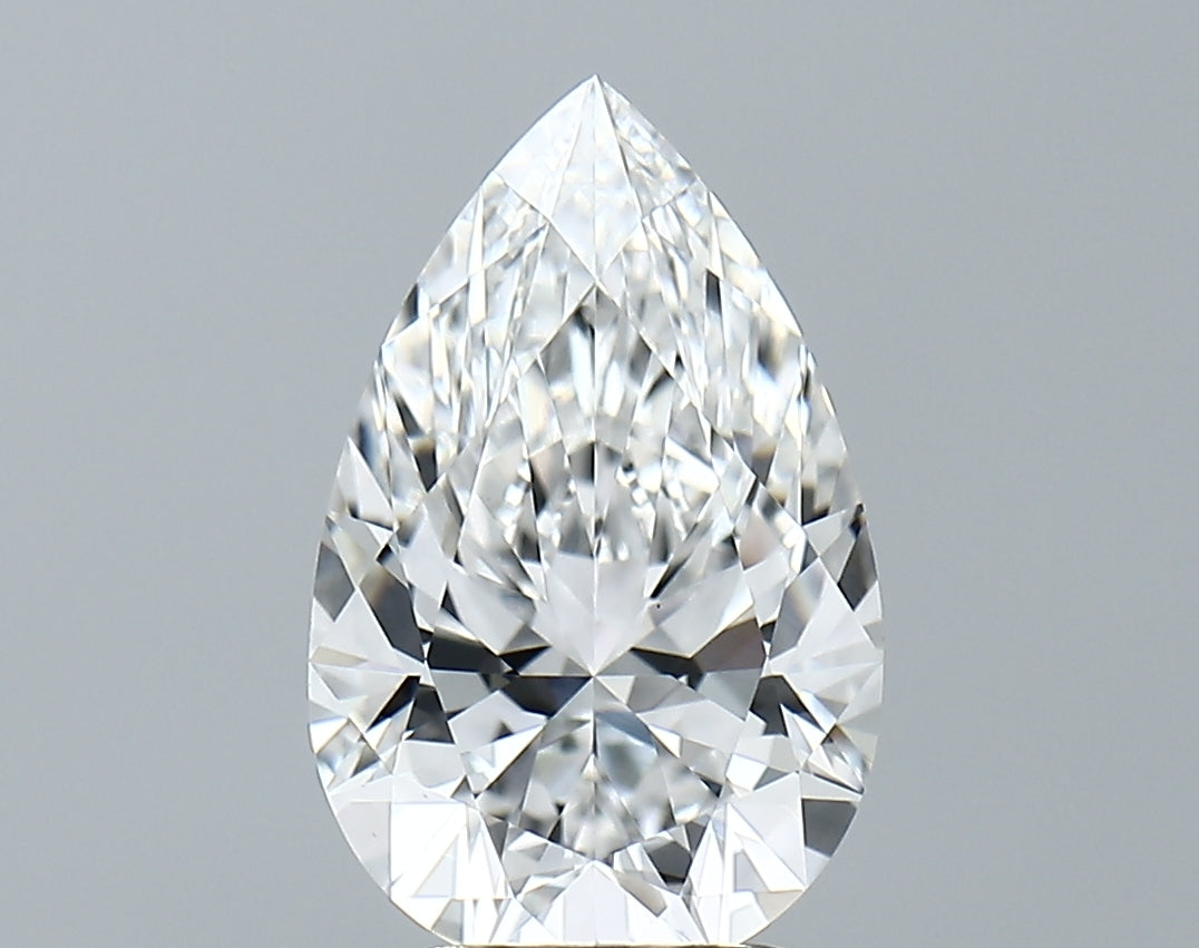Lab-Grown 2.61 Carat Pear Shape Diamond color E Clarity VVS2, precious stones, engagement diamonds