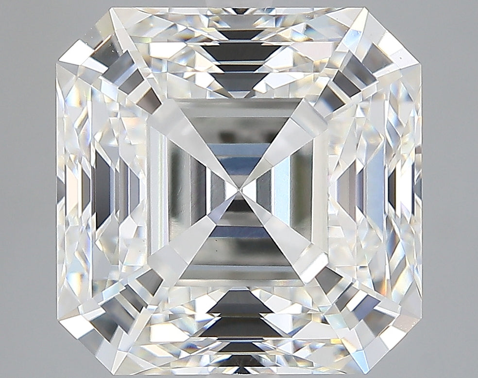 Lab-Grown 5.04 Carat Asscher Cut Diamond color F Clarity VVS2, precious stones, engagement diamonds