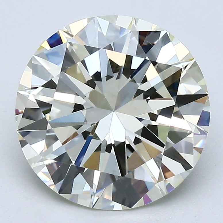 2.96 Ct Round Brilliant Diamond Natural N-VS1 with GIA Certificate, natural diamonds, precious stones, engagement diamonds