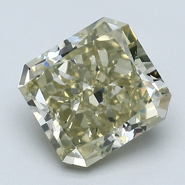 1.83 Carat Radiant Cut Natural Mined Diamond Fancy Light Brownish Greenish Yellow Color VS1 Clarity With GIA Certificate, natural diamonds, precious stones, engagement diamonds