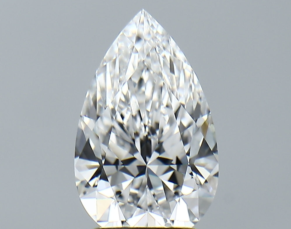 Lab-Grown 2.33 Carat Pear Shape Diamond color E Clarity VVS2 With GIA Certificate, precious stones, engagement diamonds