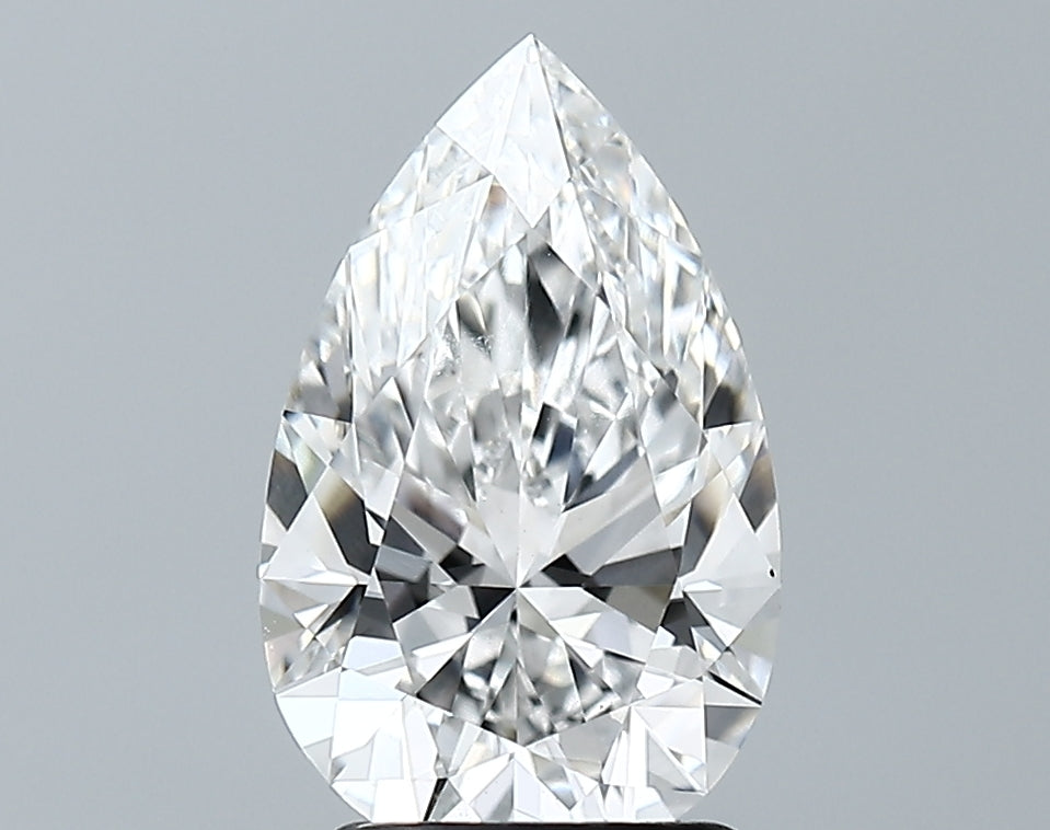 Lab-Grown 2.10 Carat Pear Shape Diamond color E Clarity VS1 With GIA Certificate, precious stones, engagement diamonds