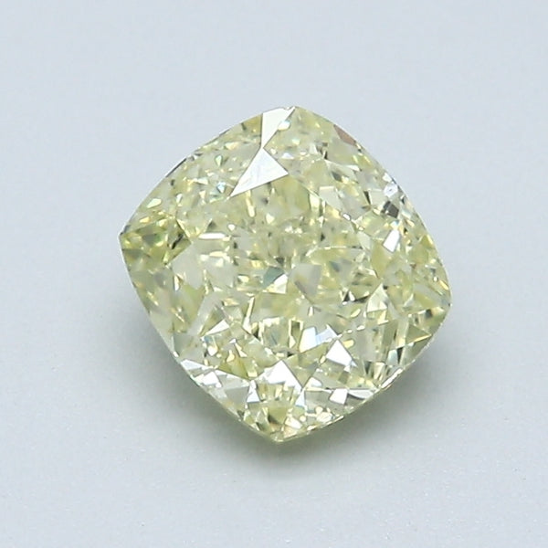 1.00 Carat Cushion Brilliant Diamond color Fancy Light  Yellow Clarity VS2, natural diamonds, precious stones, engagement diamonds