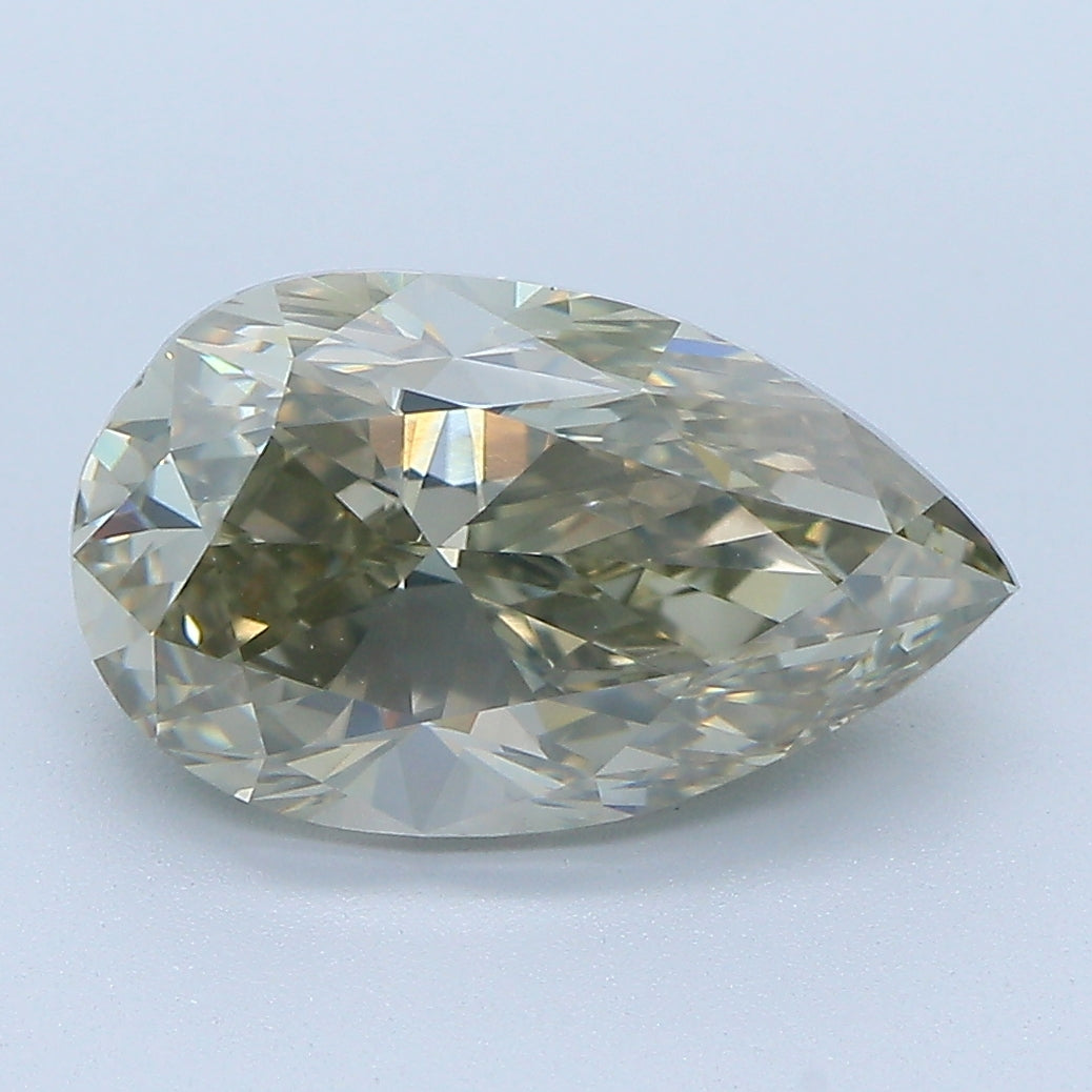 3.94 Carat Pear Shape Natural Mined Diamond Fancy Yellowish Green Gray Color SI2 Clarity With GIA Certificate, natural diamonds, precious stones, engagement diamonds