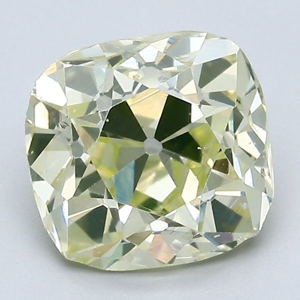 3.11 Carat Old Miner Cut Diamond color Fancy Light Yellow Green Clarity SI2, natural diamonds, precious stones, engagement diamonds