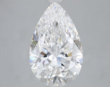 Lab-Grown 2.91 Carat Pear Shape Diamond color D Clarity VVS2 With GIA Certificate, precious stones, engagement diamonds