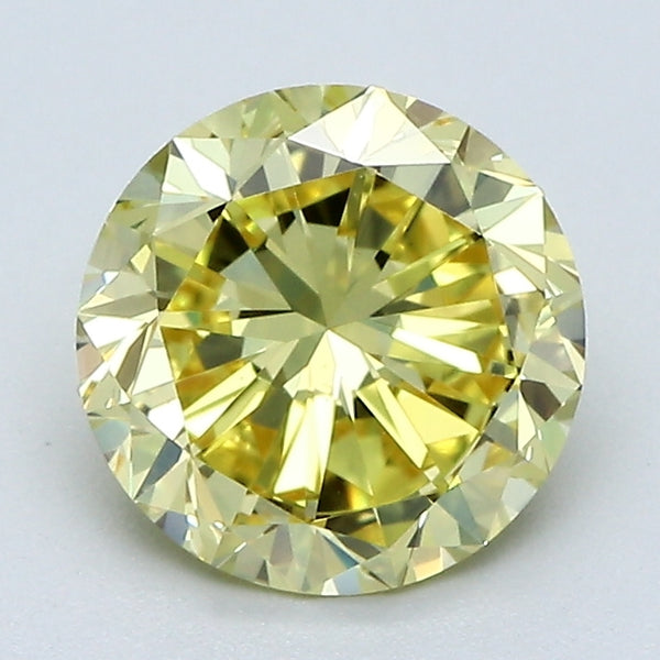 1.67 Carat Round Brilliant Natural Mined Diamond Fancy Vivid  Yellow Color VS1 Clarity With GIA Certificate, natural diamonds, precious stones, engagement diamonds