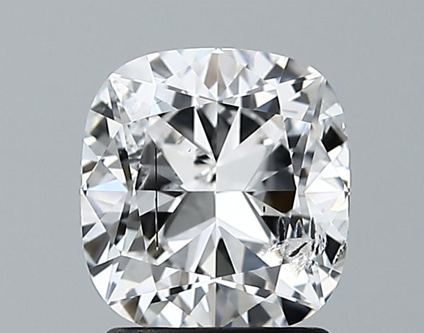 Lab-Grown 1.52 Carat Cushion Modified Brilliant Cut Diamond color E Clarity I1, precious stones, engagement diamonds