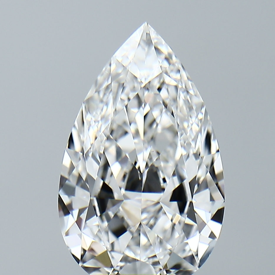 Lab-Grown 3.12 Carat Pear Shape Diamond color D Clarity VVS2, precious stones, engagement diamonds
