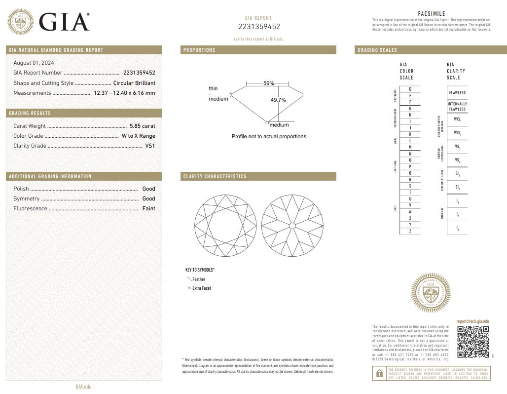 18K YG Cocktail Ring with 7.95ct Circular Brilliant Diamonds Size 6.5 W VS1 GIA
