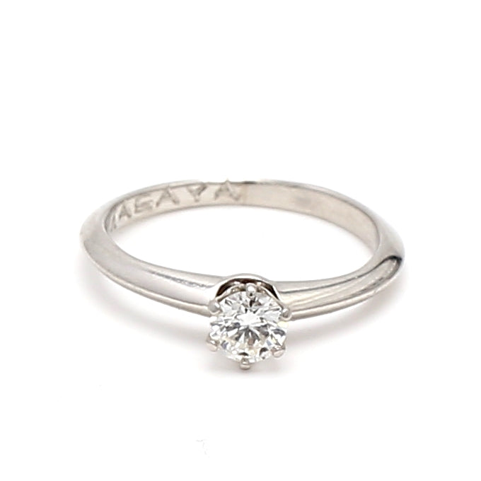 Tiffany and Co 0.21 Carat G-VS1 Diamond White Platinum Engagement Ring