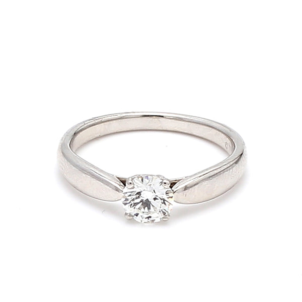 Tiffany and Co 0.44 Carat Round Brilliant Shape G-VVS1 Diamond Platinum Engagement Ring