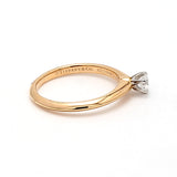 Tiffany and Co 0.18 Carat Round Brilliant F-VS1 Diamond 18 Karat Yellow Gold Solitaire Ring