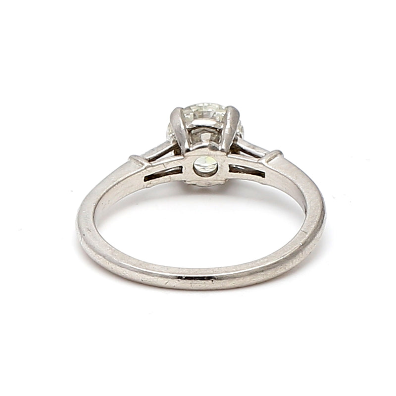 1.04 Carat Circular Brilliant Cut Shape J-VS2 Diamond Platinum Engagement Ring