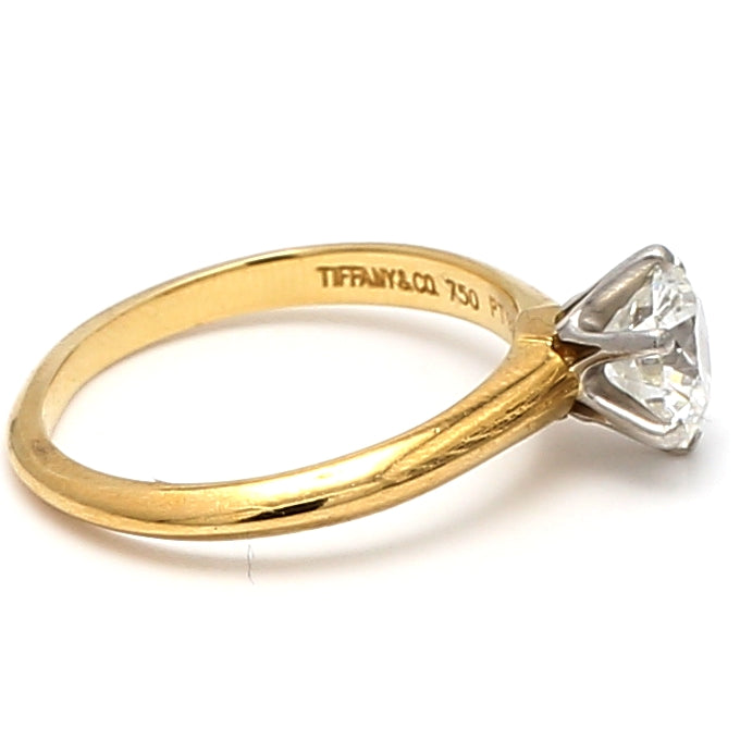 1.09 Carat Round Brilliant Shape H-VVS2 Diamond 18 Karat Yellow Gold Engagement Ring