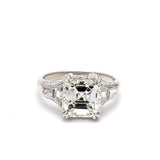 5.06 Carat Asscher Cut L-SI1 Diamond Platinum Wedding Ring