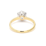 1.39 Carat Old European Cut Shape H-VS1 Diamond 18 Karat Yellow Gold Engagement Ring