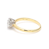 1.39 Carat Old European Cut Shape H-VS1 Diamond 18 Karat Yellow Gold Engagement Ring