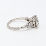1.67 Carat Old European Cut Shape J-VS1 Diamond Platinum Wedding Ring