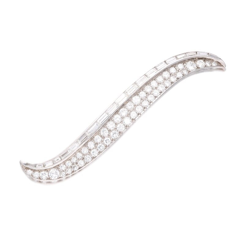 Vintage 17 Grams 6.50 Carat G-VS1 Diamond Platinum Pin