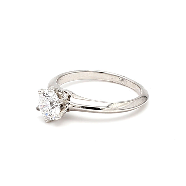 Tiffany and Co 0.72 Carat Round Brilliant Shape D-IF Diamond White Platinum Engagement Ring